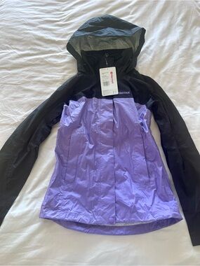 Marmot Women's Purple and Black Hooded Waterproof Jacket